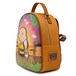 Loungefly Peanuts Charlie and Snoopy Sunset Womens Double Strap Shoulder Bag Purse