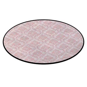 ba pink pale pink round area rug blush computer desk mats for office chair diameter 4 ft