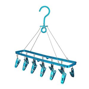 kangcai underwear hangers for drying metal clothes drying rack, laundry drying racks,drying racks, foldable laundry clips,small drying clothes, pins, clips for apartments （blue）