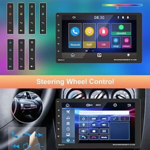 Car Stereo Single Din Apple Carplay, Rimoody 9 Inch Detachable Touch Screen Car Radio with Bluetooth Android Auto FM Radio Mirror Link TF/USB/AUX Input Car Multimedia Player + Backup Camera