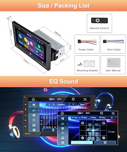 Car Stereo Single Din Apple Carplay, Rimoody 9 Inch Detachable Touch Screen Car Radio with Bluetooth Android Auto FM Radio Mirror Link TF/USB/AUX Input Car Multimedia Player + Backup Camera