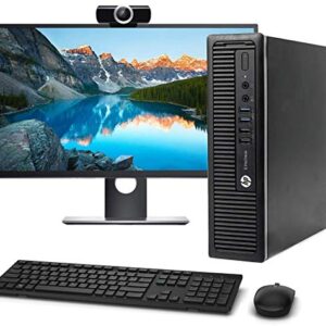 HP 800 G1 USFF Computer Desktop PC, Intel Core i5 3.2GHz Processor, 8GB Ram, 250GB Hard Drive, WiFi | Bluetooth, 1080p Webcam, Wireless Keyboard & Mouse, 20 Inch Monitor, Windows 10 (Renewed)