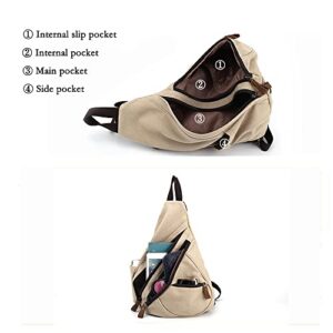H HIKKER-LINK Sling Bag Small Crossbody Backpack Shoulder Casual Daypack Chest Bag For Outdoor Cycling Hiking Travel Armygreen