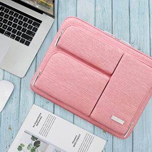 Lacdo Laptop Sleeve for Women, Laptop Sleeve Case for 13 inch New MacBook Air M2 A2681 M1 A2337 A2179 A1932, 13" New MacBook Pro M2 M1 A2338 A2251 A2289 A2159, 12.9" New iPad Pro Computer Bag, Pink
