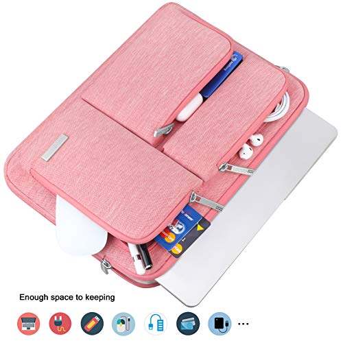 Lacdo Laptop Sleeve for Women, Laptop Sleeve Case for 13 inch New MacBook Air M2 A2681 M1 A2337 A2179 A1932, 13" New MacBook Pro M2 M1 A2338 A2251 A2289 A2159, 12.9" New iPad Pro Computer Bag, Pink