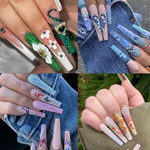 UNA GELLA Fake False Coffin Nails Tips No C Curve 216PCS Extra Long Acrylic Nail Tips For Nail Art / Extension, Home DIY Salon 12 Sizes Gelly Tips, Clear, XXL
