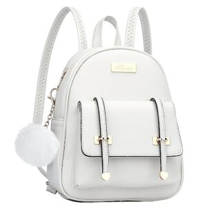 kkxiu women small backpack purse convertible leather mini daypacks crossbody shoulder bag (white)