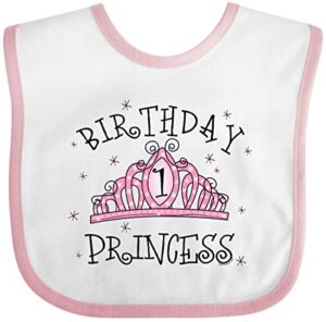 inktastic tiara 1st birthday princess baby bib white and pink 36a6