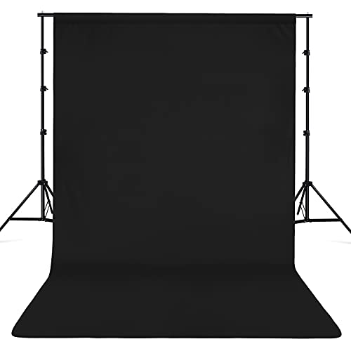 WENMER Black Backdrops, Solid Black Photo Backdrops for Photoshoot, Photography Backdrops Background for Photo Shooting, Party, Videos, 5 x 7 FT