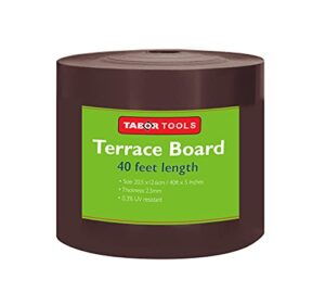 tabor tools terrace board, landscape edging coil, grass barrier, bender board, garden liner, 1/10" = 0.1" inch thickness, 5 inch high. es33. (brown, 20 ft)