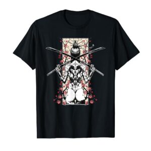 Japanese Samurai Girl and Vintage Sakura Cherry Blossom Gift T-Shirt