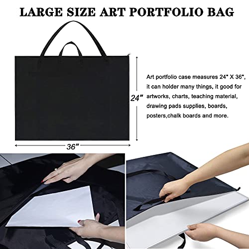 DPEI XUAN Light Weight Art Portfolio Bag with Nylon Shoulder, 24"X 36" Large Size Poster Board Storage Bag, Waterproof Drawing Painting Sketch Bag Case for Artist and Student Art Work Portfolio