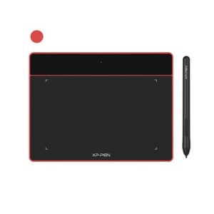 drawing tablet xppen deco fun s graphic tablet with 8192 levels pressure, artist tablet 8 for student e-learning and online teaching compatible with window/mac/android/chrome/linux(red, 6x4 inch)