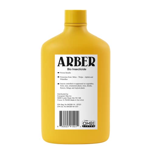 Arber Bio Insecticide | Organic Insect & Mite Control for Plants | Indoor & Outdoor | Natural Gardening Solution | Spider Mite, Aphid & Mealybug Killer | Liquid Concentrate | Makes Over 15 Gallons