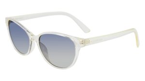 calvin klein women's ck20517s cat eye sunglasses, crystal pale yellow, 56/15/140