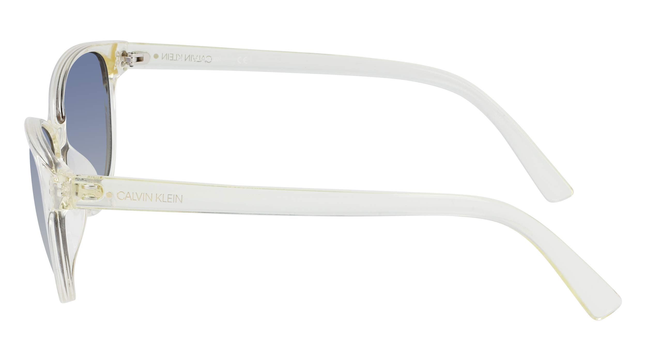 Calvin Klein Women's CK20517S Cat Eye Sunglasses, Crystal Pale Yellow, 56/15/140