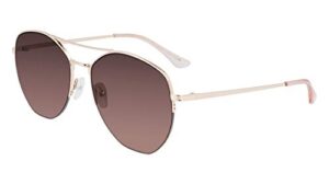 calvin klein women's ck20121s pilot sunglasses, rose gold, 57/17/140