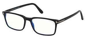 tom ford ft 5735-b blue block shiny black/blue filter 54/17/145 men eyewear frame