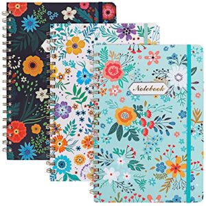 eoout 3 pack b5 spiral notebook, hardcover large notebooks, wide ruled spiral notebooks with 160 pages, 100gsm paper, 7.3'' x 10.3'' cute notebooks for women office school supplies