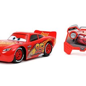 Jada Toys Pixar Cars 1:24 Lightning McQueen RC Remote Control Car 2.4 GHz Red Toys for Kids