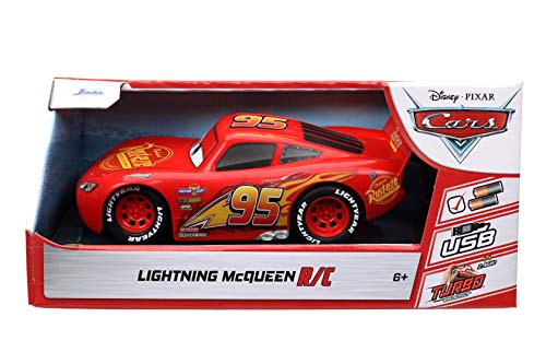 Jada Toys Pixar Cars 1:24 Lightning McQueen RC Remote Control Car 2.4 GHz Red Toys for Kids