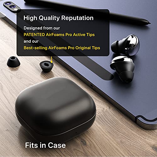 CharJenPro Memory Foam Ear Tips and Wax Guard for Galaxy Buds Pro and Jabra 85t. No Silicone Ear Tip Pain. Fits in Case. Ear Tips for Galaxy Buds Pro Foam Ear Tips Replacement.