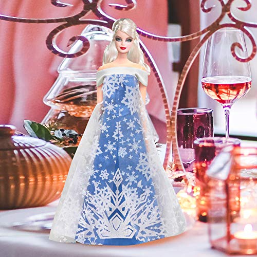 Frozzens Doll-Clothes Dresses for Girls - Fits 11.5 Inch Barbi Doll Clothes and Accessories Including 6 Set Princess Snowflake Queen Gown Costume Outfits - Frozzens Toys for Girls Gift