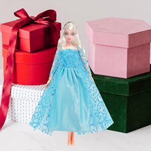 Frozzens Doll-Clothes Dresses for Girls - Fits 11.5 Inch Barbi Doll Clothes and Accessories Including 6 Set Princess Snowflake Queen Gown Costume Outfits - Frozzens Toys for Girls Gift