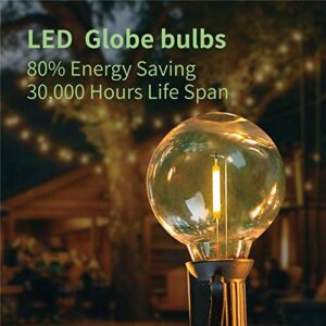 Meconard G40 Led Replacement Light Bulbs, E12 Screw Base Shatterproof Globe Bulbs for Outdoor String Lights, 1Watt Equvalent to 5 Watt Incandescent Bulbs,Warm White, 25Pack