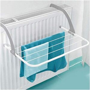 zyhmw clothes airer portable folding drying rack outdoor bathroom clothes hanger balcony laundry dryer airer shoe towel pole drying wall holder，folding airer (color : dark gray) (color : dark gray)