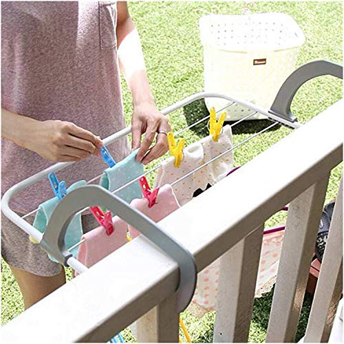 ZyHMW Clothes Airer Portable Folding Drying Rack Outdoor Bathroom Clothes Hanger Balcony Laundry Dryer Airer Shoe Towel Pole Drying Wall Holder，Folding Airer (Color : Dark Gray) (Color : Dark Gray)