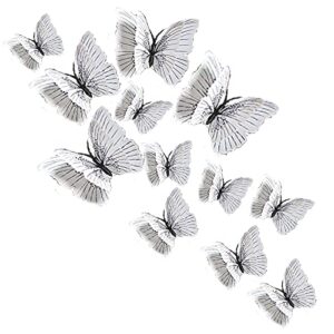 3d stereo simulation flash butterfly wall decoration living room bedroom self-adhesion wall paste waterproof creative refrigerator sticker (black)