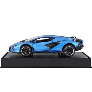 SASBSC Toy Cars Lambo Sian FKP3 Metal Model Car with Light and Sound Pull Back Toy Car for Boys Age 3 + Year Old (Blue)