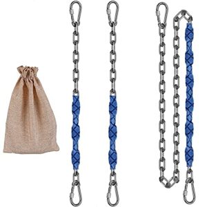 zgcy 2 stainless steel chains (84") swing chains, heavy duty swing hardware,4 quick connection buckles, indoor and outdoor playground swings, hammocks, sandbags, 1000 lb capacity silver