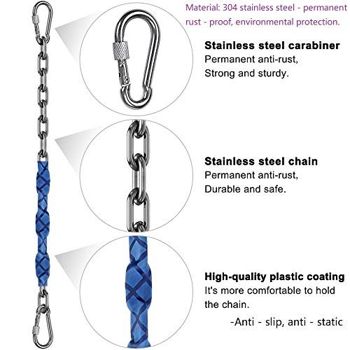 ZGCY 2 Stainless Steel Chains (84") Swing Chains, Heavy Duty Swing Hardware,4 Quick Connection Buckles, Indoor and Outdoor Playground Swings, hammocks, sandbags, 1000 lb Capacity Silver