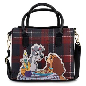 loungefly disney lady and the tramp plaid dinner crossbody