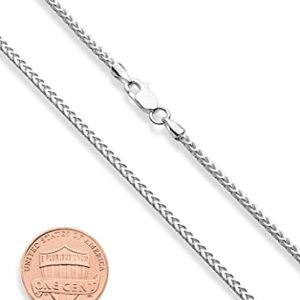 Miabella Solid 925 Sterling Silver Italian 2mm Franco Square Box Link Chain Necklace for Men Women Made in Italy (Length 20 Inches)