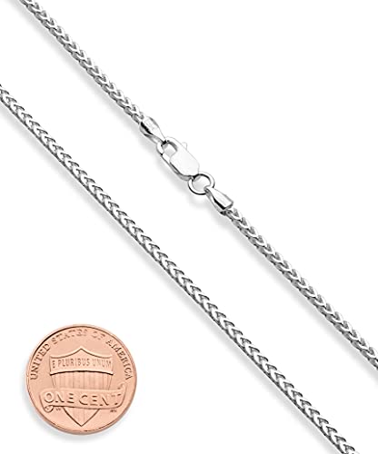 Miabella Solid 925 Sterling Silver Italian 2mm Franco Square Box Link Chain Necklace for Men Women Made in Italy (Length 20 Inches)