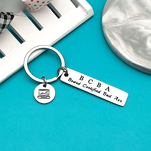 Behavior Analyst Gift BCBA Therapist Gift Board Certified Bad Ass Keychain ABA Gift Behavior Therapist Gift Special Education Gift for Behavior Analyst BCBA Specialist