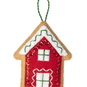 Bucilla Felt Applique 12 Piece Ornament Making Kit, Gingerbread Santa, Perfect for DIY Arts and Crafts, 89301E