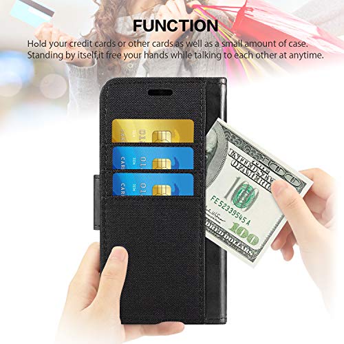 Infinix Smart 5A Case, Oxford Leather Wallet Case with Soft TPU Back Cover Magnet Flip Case for Infinix Smart 5A (6.6”)