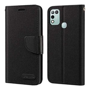 infinix hot 10 play case, oxford leather wallet case with soft tpu back cover magnet flip case for infinix smart 5 india