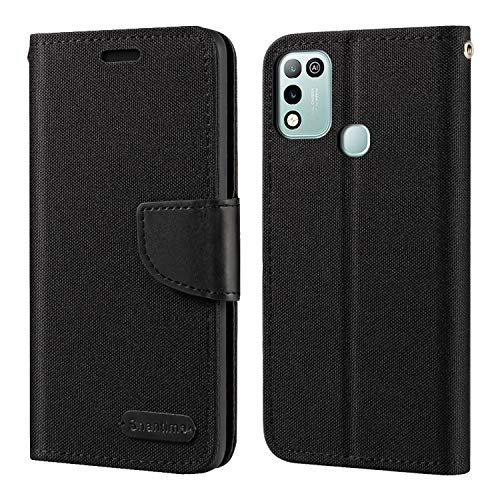 Infinix Hot 10 Play Case, Oxford Leather Wallet Case with Soft TPU Back Cover Magnet Flip Case for Infinix Smart 5 India