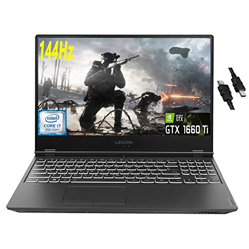 Lenovo Flagship Legion Y540 Gaming Laptop 15.6" FHD IPS 144Hz Display 9th Gen Intel Hexa-Core i7-9750H 16GB RAM 1TB SSD GeForce GTX 1660 Ti 6GB Backlit USB-C Dolby Win10 + HDMI Cable