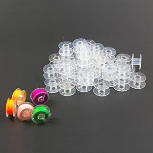 Hekisn Sewing Machine and Embroidery Bobbins, SA156 Bobbins for Brother, Class 15 Transparent Sewing Bobbins (30 Pack)