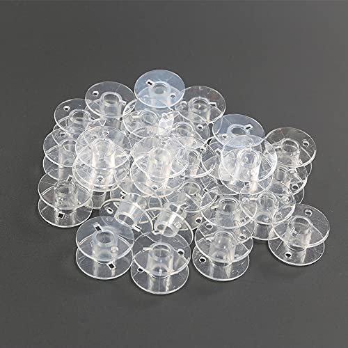 Hekisn Sewing Machine and Embroidery Bobbins, SA156 Bobbins for Brother, Class 15 Transparent Sewing Bobbins (30 Pack)