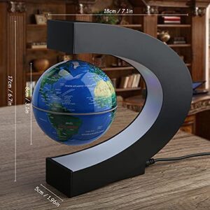 Gifts for Men, Graduation Gifts for Him, Birthday Gifts for Kids, REHAVE Magnetic Levitation Floating World Map Globe with C Shape Base, LED Light Lamp - Gifts for Boss, Boyfriend, Fathers Day Gifts