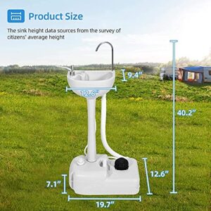 YITAHOME Portable Toilet and Camping Sink, 5.3 Gallon RV Flush Porta Potty, 17 L Hand Washing Station, for Outdoor, RV, Boat, Camper, Travel