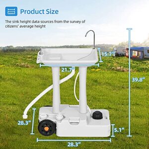 YITAHOME Portable Toilet and Camping Sink, 5.3 Gallon RV Flush Porta Potty, 30 L Hand Washing Station, for Outdoor, RV, Boat, Camper, Travel