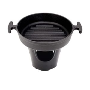 trumdake cast iron japanese mini hibachi grill individual tabletop portable grill camping cooking yakiniku grill skillets bbq alcohol stove roasting grill （7" diameter）